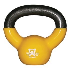 Kettlebell Vinyl Coated Weight Yellow  5lb  8  Diameter