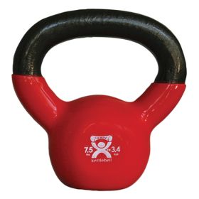 Kettlebell Vinyl Coated Weight Red  7.5lb  8  Diameter