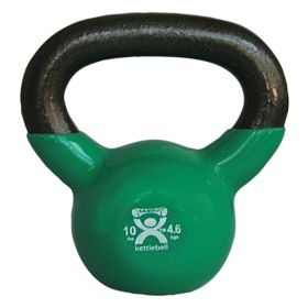 Kettlebell Vinyl Coated Weight Green  10lb  9  Diameter