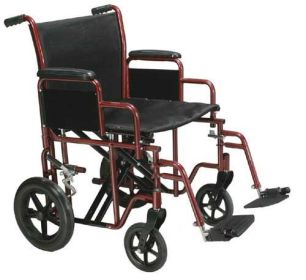 Transport Wheelchair Bariatric 20  Wide  Red