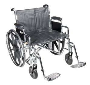 Wheelchair Std Dual-Axle 24  w/Rem Desk Arms & S/A Footrest