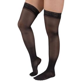 Ladies' Shr Moderate Supprt Lg 15-20mmHg Thgh w/StayTop Black