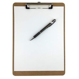 Clipboard  9 x 12Ð   Hardboard Low Profile Clip