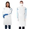 Disposable Gown X-Large. White Isolation Gown. 50 gsm Microporous Surgical Gowns with Tie Back Closure and Elastic Wrists. Unisex Medical Gowns; Adult