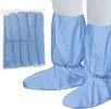 Polypropylene Shoe Covers. Pack of 50 Blue Disposable X-Large Non Slip 18" Tall Boot Cases for Indoors with Seamless Bottom; Elastic Top. Waterproof M