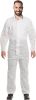 Disposable Coverall; Paint Suit X-Large. White Hazmat Suit. 60 gsm SMS Fabric Painters Suit with Zipper Front Entry; Elastic Wrists; Elastic Ankles; U