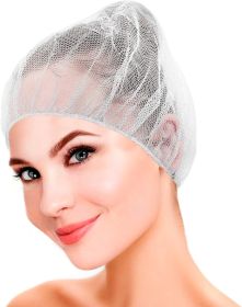 Disposable White Nylon Hairnets 21". Pack of 100 Sanitary Hair Nets; Stretchable Head Covers. Elastic Edge Hair Nets Food Service; Tattoo. Elastic Hai