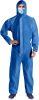 Disposable Coveralls with Hood Large; Pack of 5 Blue Hazmat Suits Disposable with Front Zip; Elastic Wrists & Ankles; 50gsm SMS Lab Coveralls Disposab