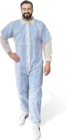 Disposable Coverall. White Hazmat Suit 3X-Large. 30 gsm Polypropylene Paint Suit Disposable Protective Suit with Zipper Front Entry; Elastic Wrists; E