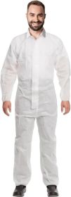 Hazmat Suits Disposable Coverall Paint 4X-Large. 60 gsm SMS Painters Suit with Zipper Front Entry; Elastic Wrists; Elastic Ankles. Unisex Protective S