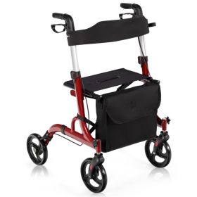 2 In 1 Folding Aluminum Seniors With Seat Rollator Walker