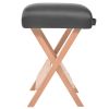 Folding Massage Stool with 4.7" Thick Seat & 2 Bolsters Black