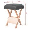 Folding Massage Stool with 4.7" Thick Seat & 2 Bolsters Black