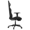 Massage Gaming Chair with Footrest Black&Gray Faux Leather