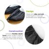 Black Polypropylene Shoe Covers 16"x6" for Indoors. Pack of 2000 Disposable Shoe Cover 16 x 6 with Secure Elastic, Seamless Bottom. Large Thickness 35