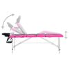 4-Zone Foldable Massage Table Aluminum Black and Pink