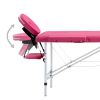 Foldable Massage Table 4 Zones Aluminum Pink