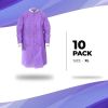 Disposable Gowns Medical Lab Coats X-Large. Pack of 10 Purple Adult Disposable Lab Coats with Pockets. 45 gsm SMS Medical Gowns with Long Sleeves; Kni