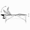 4-Zone Foldable Massage Table Aluminum Black and White