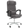 Massage Reclining Office Chair Gray Faux Leather