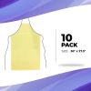 Yellow PE PP Disposable Aprons 36" x 27.5". Pack of 10 Disposable Polypropylene Polyethylene Aprons Universal Aprons for Men and Women. 82 gsm Waterpr