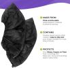 Black Polypropylene Shoe Covers for Indoors. Pack of 100 Disposable Shoe Covers 15.75"x6" with Secure Elastic and Seamless Bottom. Large 15 3/4 x 6 Sh