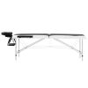 2-Zone Foldable Massage Table Aluminum Black and White