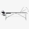 3-Zone Foldable Massage Table Aluminum Black and White