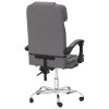 Massage Reclining Office Chair Gray Faux Leather