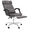 Massage Reclining Office Chair Gray Faux Leather