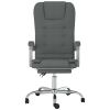 Massage Reclining Office Chair Dark Gray Fabric