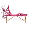 Foldable Massage Table 4 Zones Wood Pink