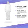 Hazmat Suits Disposable Coveralls Large. Pack of 5 White Disposable Coveralls for Men and Women. Paint Suit 30gm/m2 Polypropylene Protective Suits wit