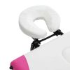 3-Zone Foldable Massage Table Aluminum White and Pink