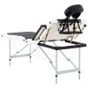 4-Zone Foldable Massage Table Aluminum Black and White