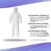 Disposable Coveralls for Men, Women Large, 25 Pack of 60 GSM Microporous White Hazmat Suits Disposable. Disposable Hazmat Suit with Hood, Boots, Elast