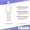 Hazmat Suit Disposable Coverall 4X-Large. White Painters Suit for Men and Women. Paint Suit 30gm/m2 Polypropylene Protective Suit with Attached Hood;