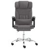 Massage Reclining Office Chair Gray Faux Leather