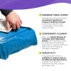 Massage Table Cover Blue Pack of 10 CPE Outdoor Mattress Cover Waterproof 82.6" x 35.4" x 7.8" Lash Bed Cover Protector for Salon SPA Tattoo Massage T