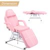 Massage Salon Tattoo Chair with Two Trays Esthetician Bed with Hydraulic Stool,Multi-Purpose 3-Section Facial Bed Table, Adjustable Beauty Barber Spa