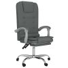 Massage Reclining Office Chair Dark Gray Fabric