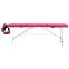 Foldable Massage Table 4 Zones Aluminum Pink