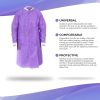 Disposable Gowns Medical Lab Coats X-Large. Pack of 10 Purple Adult Disposable Lab Coats with Pockets. 45 gsm SMS Medical Gowns with Long Sleeves; Kni