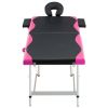 2-Zone Foldable Massage Table Aluminum Black and Pink