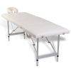 Creme White Foldable Massage Table 4 Zones with Aluminum Frame