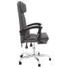 Massage Reclining Office Chair Gray Faux Leather