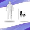 Disposable Coveralls for Men, Women Large, 25 Pack of 60 GSM Microporous White Hazmat Suits Disposable. Disposable Hazmat Suit with Hood, Boots, Elast