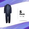 Hazmat Suits Disposable Coveralls. Pack of 5 Dark Blue XX-Large Painters Suits; 55gsm Polypropylene Protective Clothing. Zipper Front Entry and Elasti