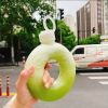 Kawaii Doughnut Water Bottle, PP Plastic Heat-resistant Water Cup Suitable For Adults And Children Daily Carrying And Outdoor Hiking Camping Trips