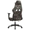 Massage Gaming Chair with Footrest Black and Camouflage Fabric